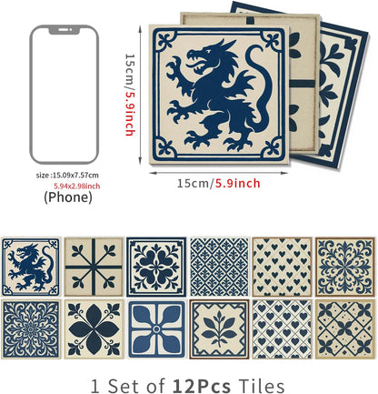 Peel and Stick Backsplash Tile Sticker for Kitchen and Bathroom Walls - 24 Removable 5.9"x5.9" Tiles, Waterproof