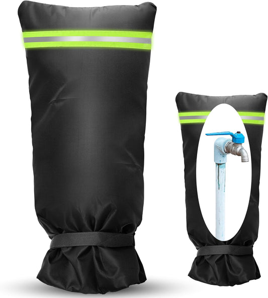 Outdoor Faucet Cover Socks with Reflective Strips, 25" x 13" Insulated Garden Faucet Socks for Winter Freeze Protection, Thicker Outdoor Spigot Cover Tap Hose Bib Socks