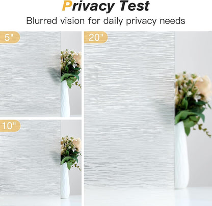 Haton Window Privacy Film, Frosted Glass Static Cling Sun Heat Blocking Window Clings, Frosting Opaque Coverings Stickers Tint for Home Office Door, Non Adhesive, White 17.5" x 78.7"