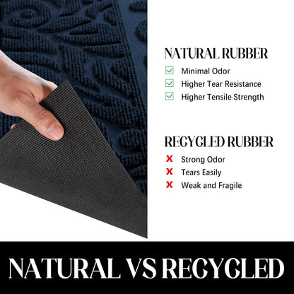Yimobra Welcome Mat Outdoor 29.5x17, Waterproof Non-Slip Outdoor Mats for Front Door Outside Entrance, Low-Profile Entryway Mat Indoor for Garage Patio, Black