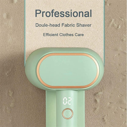 Fabric Shaver Professional Electric Lint Remover Dual-Head Fabric Shaver 3 Speeds, Rechargeable Sweater Couch Fabric Lint Pill Shaver for Clothes, Furniture, Carpet