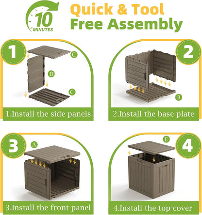 35 Gallon Waterproof Outdoor Storage Box,Deck Boxs for Outdoor and Indoor Use,Deck Storage Box for Picnic Supplies,Gardening Tools,Lockable and Easy to Install(Black)