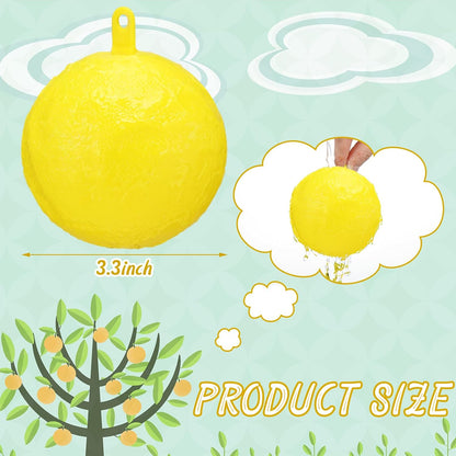 Qualirey 10 Pcs Sticky Fruit Fly Trap Ball Adhesive Fly Catching Ball Sticky Glue Fly Gnat Wasp Hornet Mosquito Bugs Flying Insects Trap Ball Traps (Yellow)