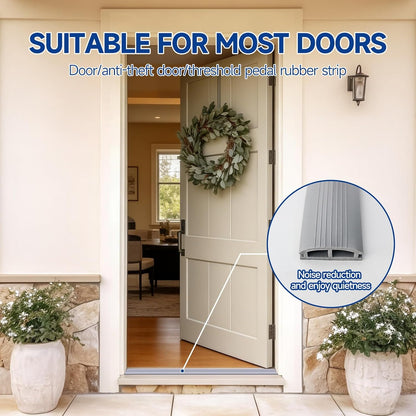 2 Pcs 39 Inch Vinyl Replacement Door Draft Stopper for Adjustable Height Aluminum Thresholds，Front Under Door Weather Stripping Seal