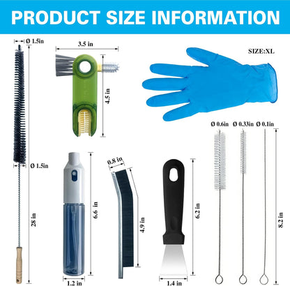 Crevice Cleaning Brush Set, Hard Bristle Small Scrub Brushes, Deep Cleaning Supplies for Kitchen, Bathroom, Grout, Bottle, Corners & Tight Spaces, 8Pcs