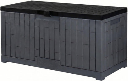 YITAHOME 31 Gallon Outdoor Storage Deck Box | Waterproof Resin Package Delivery and Storage Box with Lockable Lid for Patio Furniture Cushions, Pool Accessories, Garden