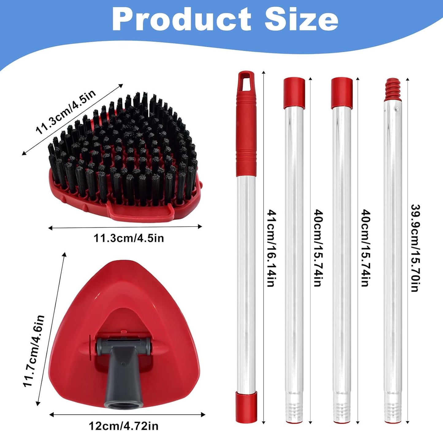 Mop Heads for O Cedar RinseClean 2 Tank Spin Mop System, 3 Microfiber Mop Head Refills and 3 Chenille Mop Pads,1 Scrub Brush, and 1 Mop Base with Mop Handle Set Combo