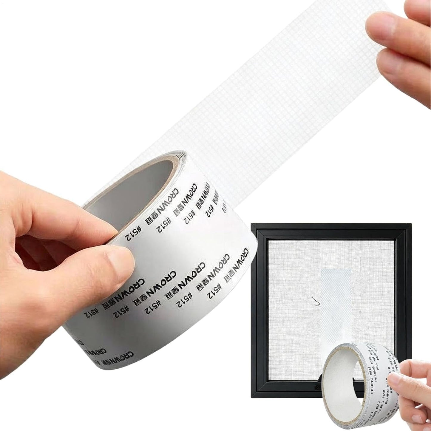Screen Patch - Window Mesh Tape, Repair Kit with Strong Adhesive, Cuttable Fiberglass Reinforcement, Tent RV Camper Balcony Gazebo Pool Railing Maintenance Accessory Usage