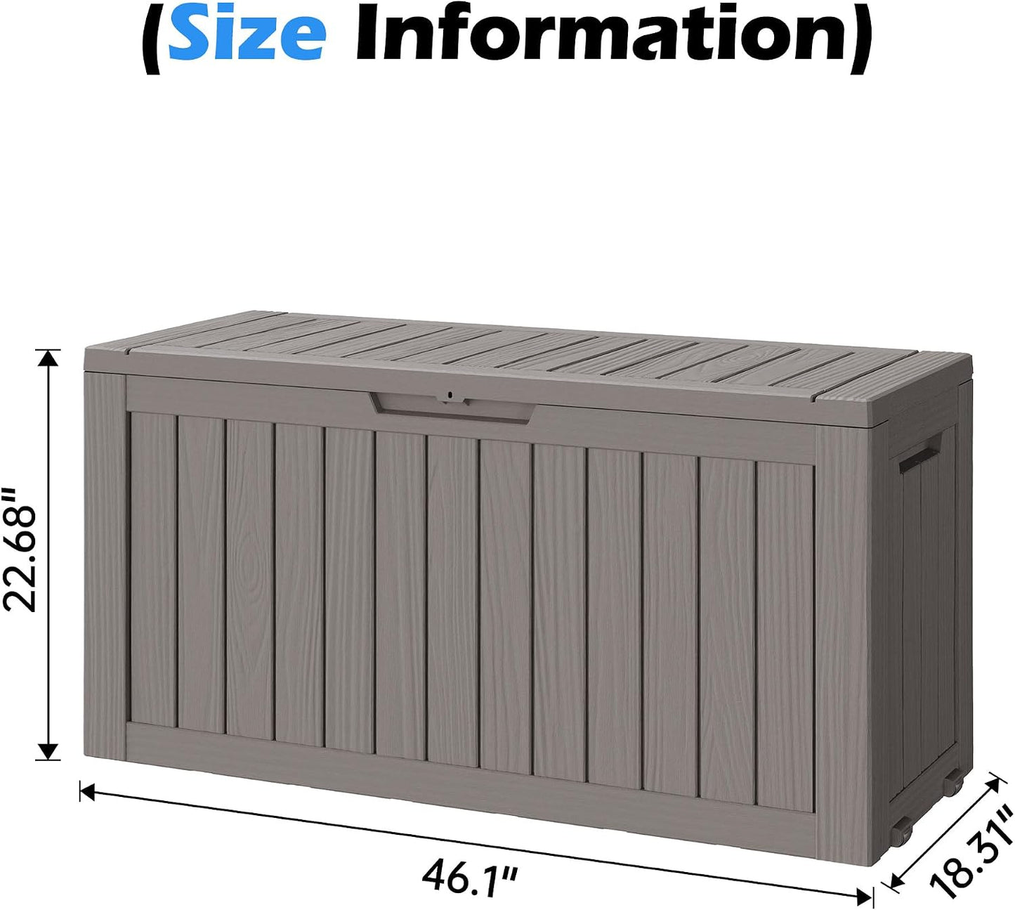 Outdoor Storage Box, 31 Gallon Resin Deck Boxes Outdoor Waterproof For Patio Furniture, Garden Tools, Pool Supplies, Lockable And UV Resistant (Rattan Gray)