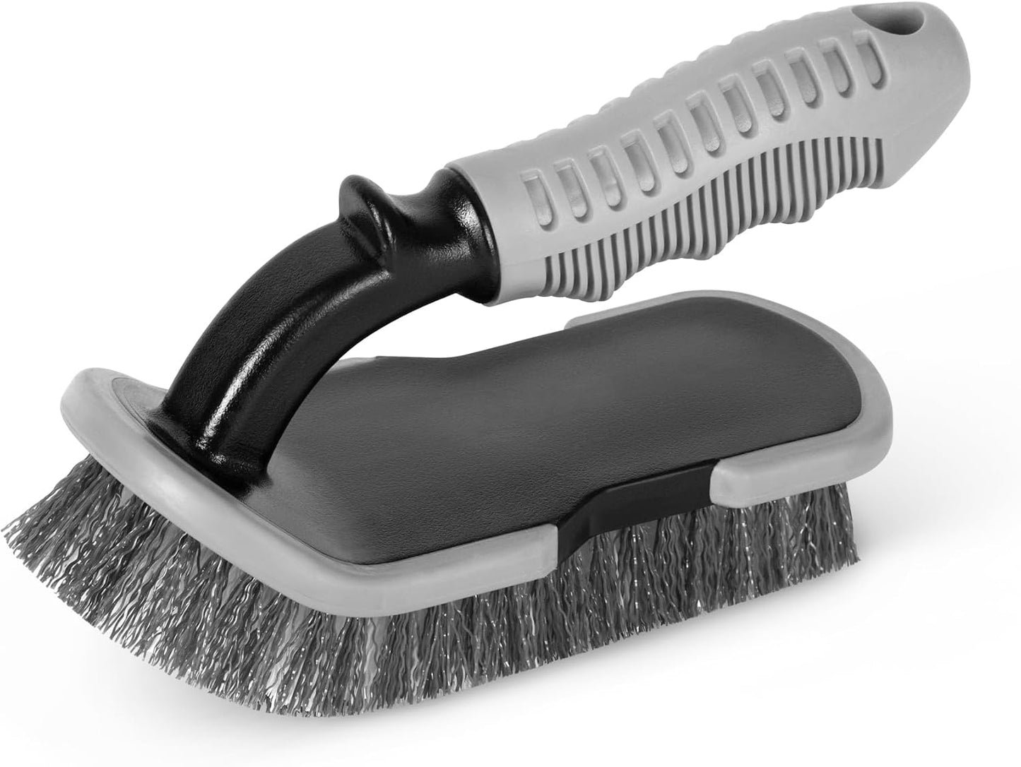 DecorRack 2 Pack Cleaning Brush, Heavy-Duty Scrub Brush with Ergonomic Handle for Floors, Tiles, Bathtubs, Grout, Decks, and Outdoor Surfaces (Orange, 2 Pack)