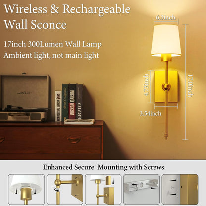 iThird Wall Sconce Battery Operated Set of 2, 6000mAh Rechargeable Wall Lights with Touch Control and Remote Control, Wireless Wall Lamps for Bedroom, Black Sconces Wall Decor for Living Room Hallway