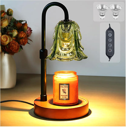 Candle Warmer Lamp with Timer Dimmer Adjustable Height for New Home House Bedroom Decor,Wax Melt Warmer with 2 Bulbs for Jar Candles, Gifts for Mom Women Friend Sister Mothers Day Birthday | Black
