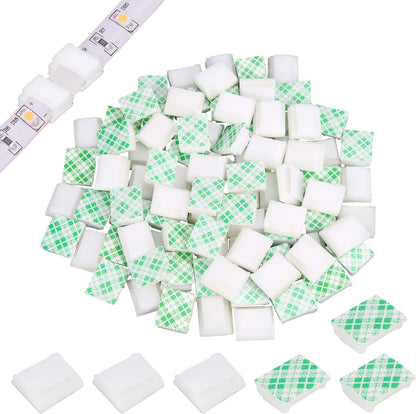 PETKNOWS 80PCS Adhesive Cable Clips Clear Light Strip Mounting Clips | Clear Acrylic, Desk Outdoor Wall, Organizing Wire Managing Cord, Self Adhesive Light Strip Mounting Clips