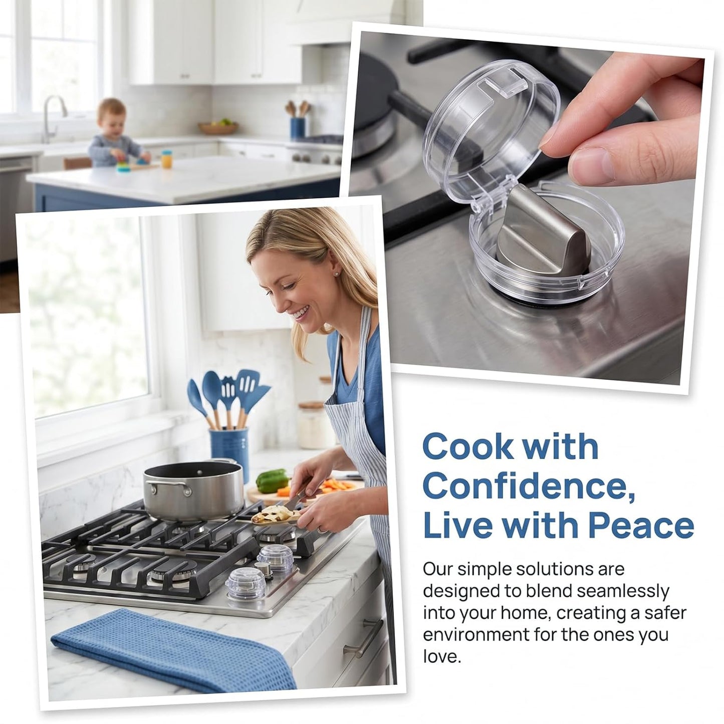 Stove Knob Safety Covers 5 Pack, Oven Knob Covers for Child Safety, Baby Proof Gas Range Control Guards for Toddlers and Pets