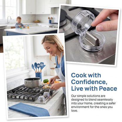 Stove Knob Safety Covers 5 Pack, Oven Knob Covers for Child Safety, Baby Proof Gas Range Control Guards for Toddlers and Pets