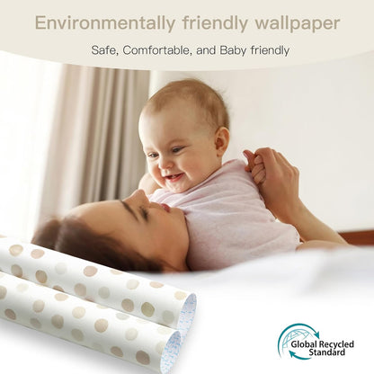 Dimoon 17.3" X 78.7" Peel and Stick Wallpaper Floral Contact Paper Boho Beige White Renter Friendly Natural Wall Paper Waterproof Removable Self Adhesive Wallpaper for Bedroom Livingroom Vinyl Roll