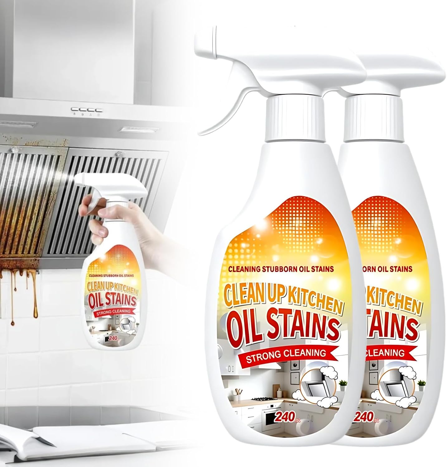 AIIONP Heavy Duty Degreaser, 2025 Upgraded Kitchen Cleaner, Multipurpose Oil Stain Remover for Restaurant Grill, Strong Cleaning Spray for Home Chef (1)