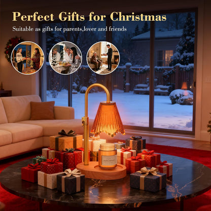 Candle Warmer Lamp with Timer & Dimmable 4-Level Brightness - Adjustable Height,for New Home Bedroom, Gifts for Women(Blue)