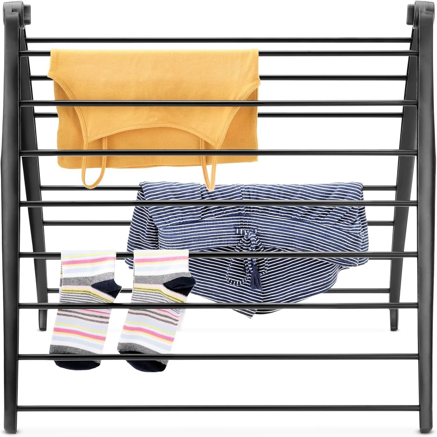 Whitmor Spacemaker Folding Drying Rack, Freestanding Indoor Clothes Dryer, Space Saving Compact Design, 6"L x 26"W x 51.5"H, White