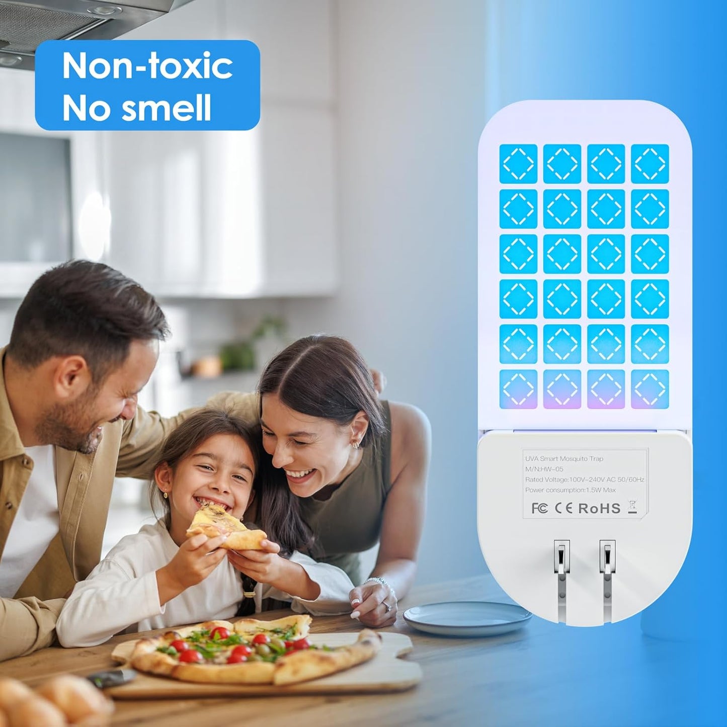 TIENBE Flying Insect Trap, 2 in 1 Indoor Plug-in Fruit Fly Trap, 1 Trap White and 6 Glue Cards, Fruit Fly Traps for Gnat, Moth, Mosquito, Suitable for Every Part of The Home