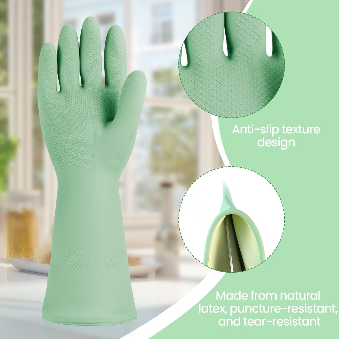 Jsocoah Cleaning Gloves for Dishwashing, 4/5 Pairs Reusable Kitchen Gloves for Wash, Household Cleaning Glove for Dishes Pet