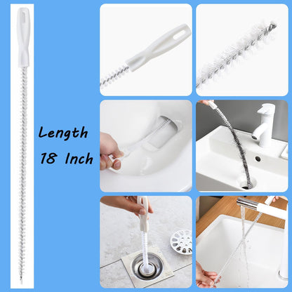 Drain Snake Hair Clog Remover, 61 Inch Flexible Plumbing Toilet Snake, Plastic Drain Hair Remover Tool for Shower, Bathtub, Kitchen, Wash Basin and Utility Sink Drain Cleaner