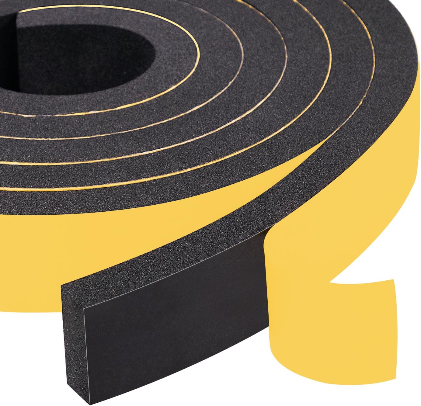 Yotache Self Adhesive Foam Gasket Tape 1/2" W X 1/2" T (New Adhesive Craft) for Doors Soundproofing Weather Seal Strip Insulation, 13 Ft Length