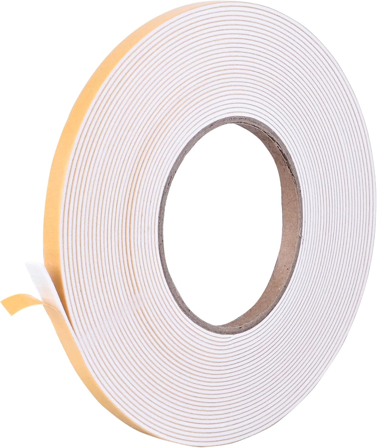 Self Adhesive Foam Tape Weatherstrip 1/2in x 1/4in x 42Ft High Density Foam Insulation Strips Foam Seal Weather Stripping with Strong Adhesive for Door and Window Sound Isolation Soundproofing, White