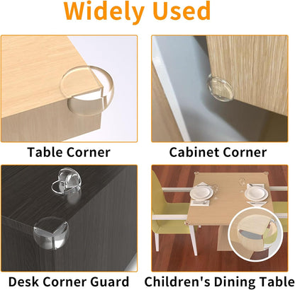 24 Pack Clear Table Corner Guards – Baby Proof Edge Protectors, Heavy Duty Transparent PVC Bumpers for Furniture, Self-Adhesive Corner Covers for Glass, Wood, Marble Countertops