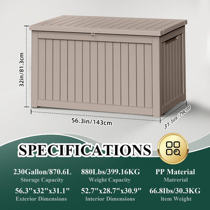 50Gal Outdoor Storage Box Anti-Theft Delivery Box Lockable Deck Box | Heavy-duty UV & weatherproof resin for secure parcel drop, patio cushion storage, garden tools & porch package organization