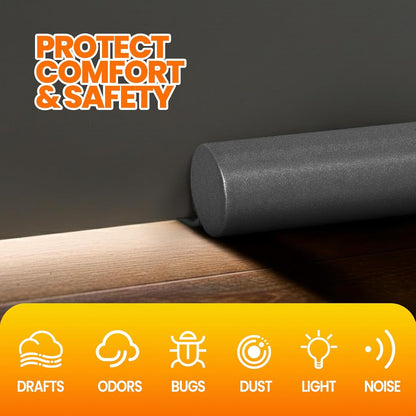 Adjustable Door Draft Stopper for Bottom of Door - Windproof, Light Blocking, Under Door Seal Blocker for Indoor/Outdoor, Machine Washable, Fits Door Gaps up to 1.75 Inches