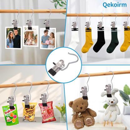 30 Pack Heavy Hanger Clips for Closet, Laundry Hooks Hanging Clips with, Clothespin for Clothes Pants,Clothes Pins Multi-Purpose Clip Big Hangers & Pants Clip Hangers for Hats Socks Towels Travel
