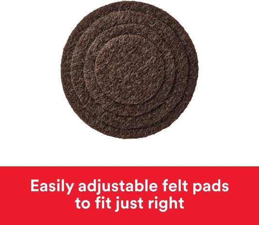 Scotch Custom Fit Felt Pads, Customize Pad Size from 0.75" to 1.5" in, 30 Round Pad Brown, Protection for Hardwood, Vinyl, and Laminate Flooring, Easy-to-apply, Self-Stick design (SP885-NA)