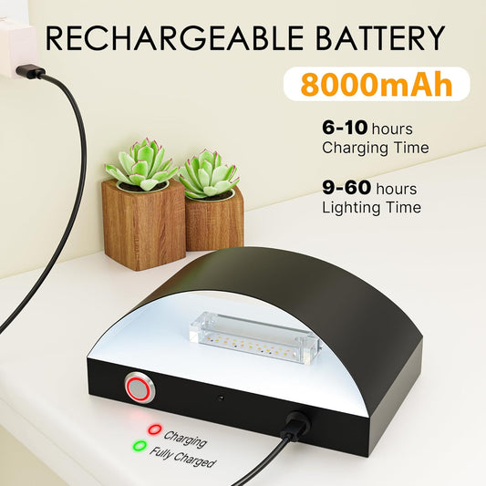 FOLKSMATE Battery Operated Wall Sconces Set of 2, 8000mAh Rechargeable Remote & Touch Control Wall Lamps, 3 Color Temperatures, Timer Dimmable Light for Bedroom, Living Room, Hallway