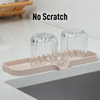 Zulay Kitchen (9x3.5in) Sponge Holder for Kitchen Sink - Flexible Heavy-Duty Multipurpose Sink Caddy - Counter Organizer for Kitchen, Bathroom, Makeup, Trinkets & More! (Grey)