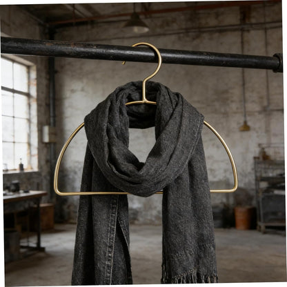VOSAREA 5pcs Semi-Circle Wall-Mounted Laundry Hanging Rack Set, Gold Metal Clothes Drying Stand for Scarves, Towels, and Garments Storage in Laundry Room