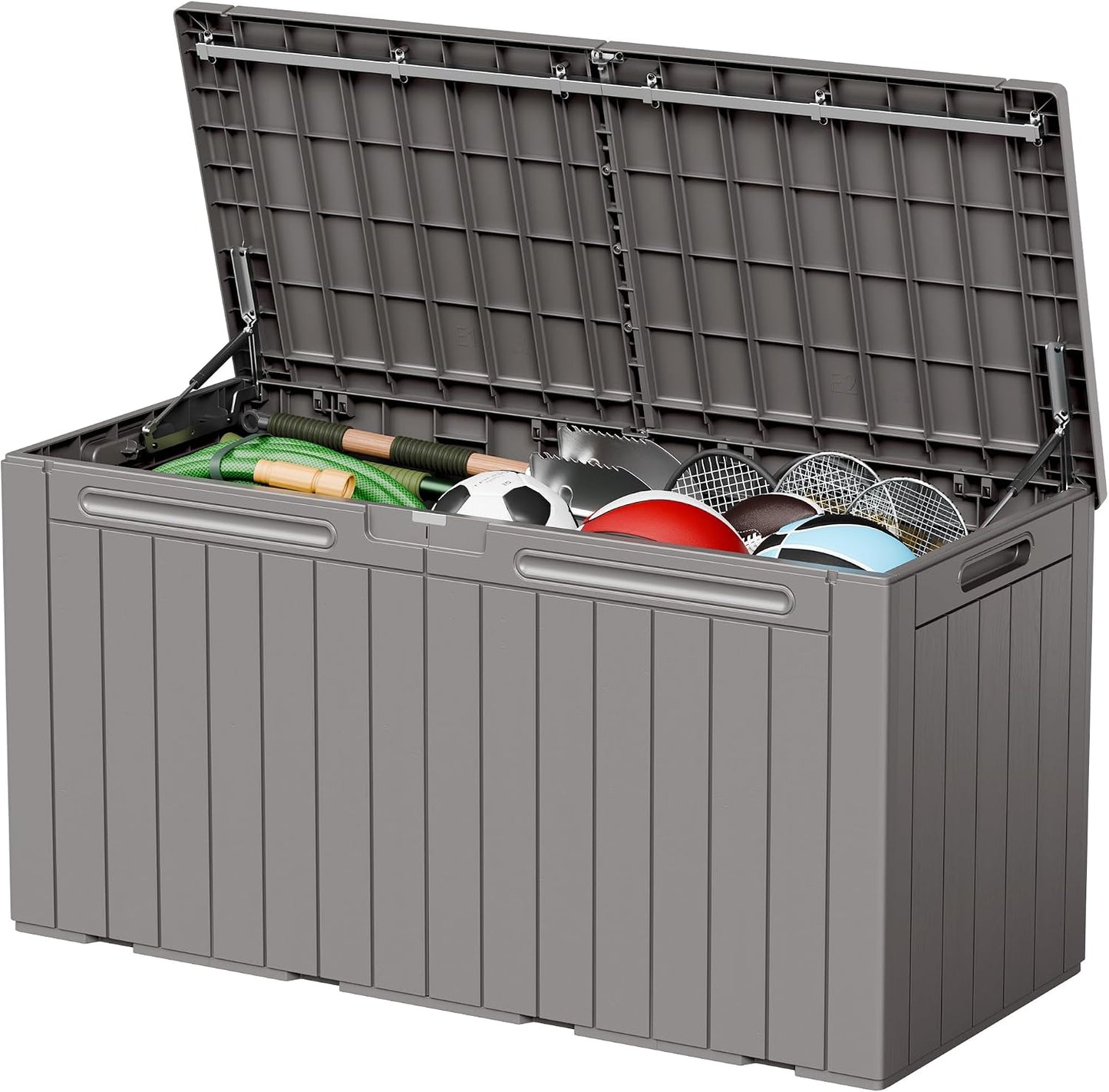32 Gallon Deck Box Outdoor Indoor Waterproof Storage Box for Patio Furniture, Pool Accessories, Garden Tools, and Cushion Storage, Black