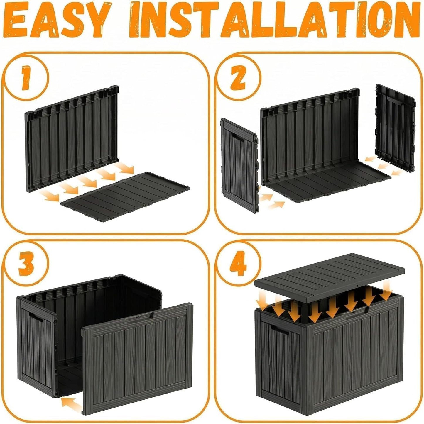50Gal Outdoor Storage Box Anti-Theft Delivery Box Lockable Deck Box | Heavy-duty UV & weatherproof resin for secure parcel drop, patio cushion storage, garden tools & porch package organization