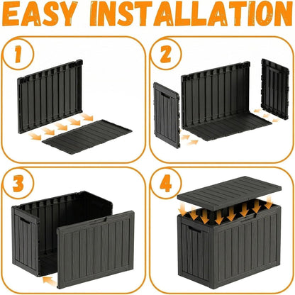 50Gal Outdoor Storage Box Anti-Theft Delivery Box Lockable Deck Box | Heavy-duty UV & weatherproof resin for secure parcel drop, patio cushion storage, garden tools & porch package organization