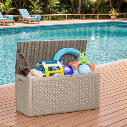 50Gal Outdoor Storage Box Anti-Theft Delivery Box Lockable Deck Box | Heavy-duty UV & weatherproof resin for secure parcel drop, patio cushion storage, garden tools & porch package organization