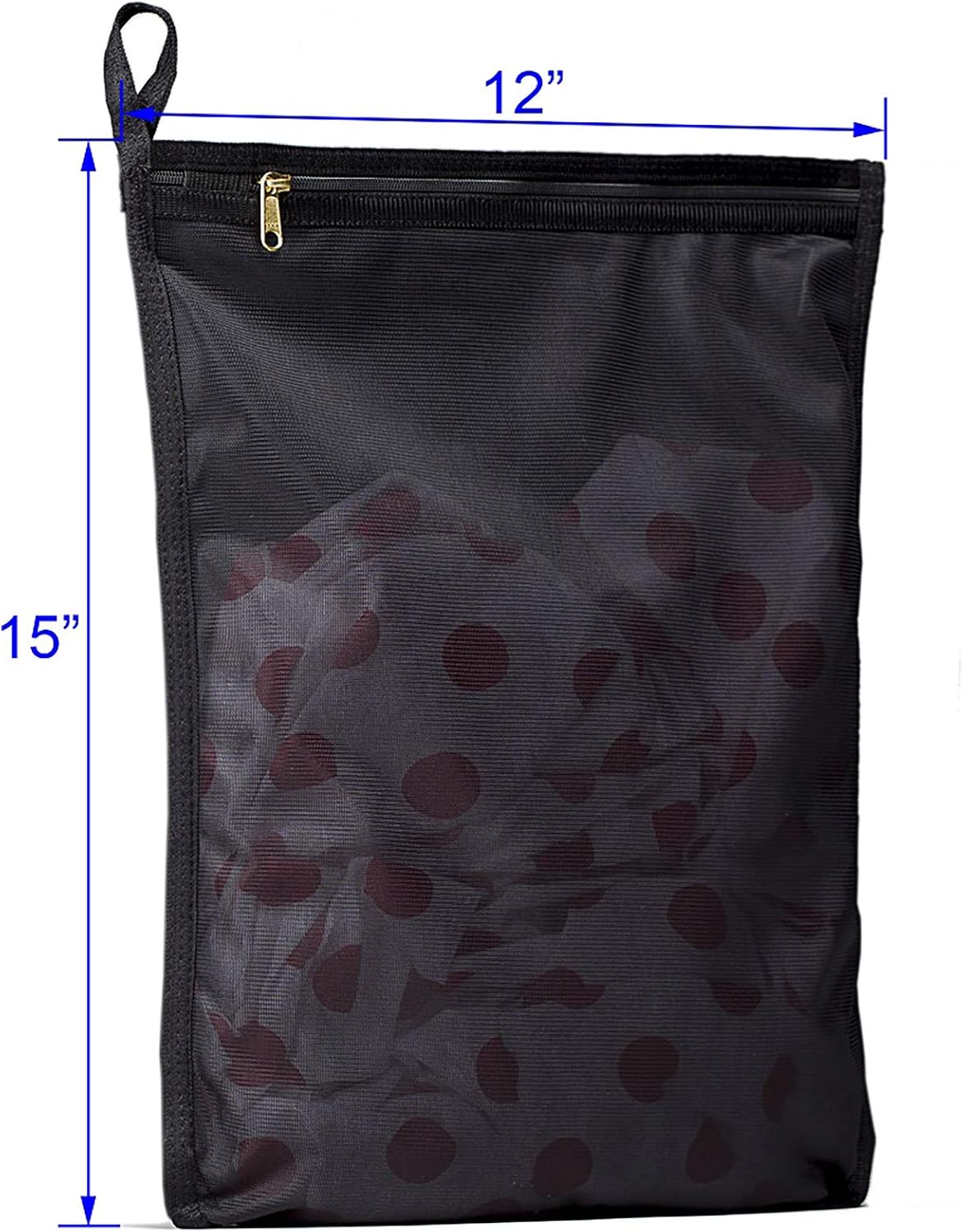 TENRAI 3 Pack (3 Medium) Delicates Laundry Bags, Bra Fine Mesh Wash Bag, Use YKK Zipper, Have Hanger Loops, Zippered, Protect Best Clothes in The Washer (Black)
