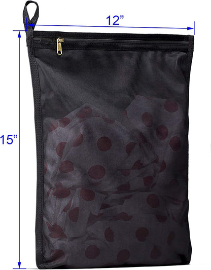 TENRAI 3 Pack (3 Medium) Delicates Laundry Bags, Bra Fine Mesh Wash Bag, Use YKK Zipper, Have Hanger Loops, Zippered, Protect Best Clothes in The Washer (Black)