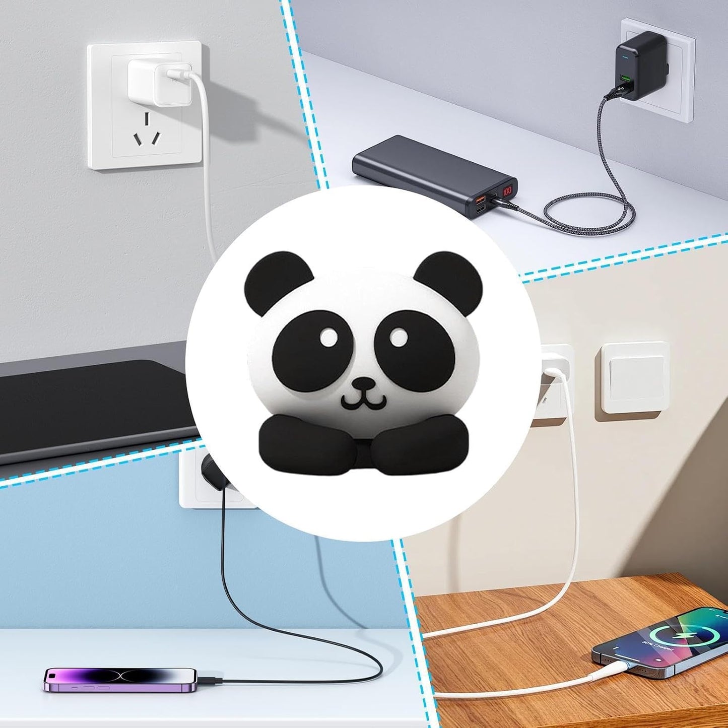 Silicone Cable Organizer Capybara Adhesive Clip | Fit Diameter Under 6mm Cable No-Drill Silicone Cord Organizer for USB Extension, Appliance, Computer, Phone, Wall, Home,
