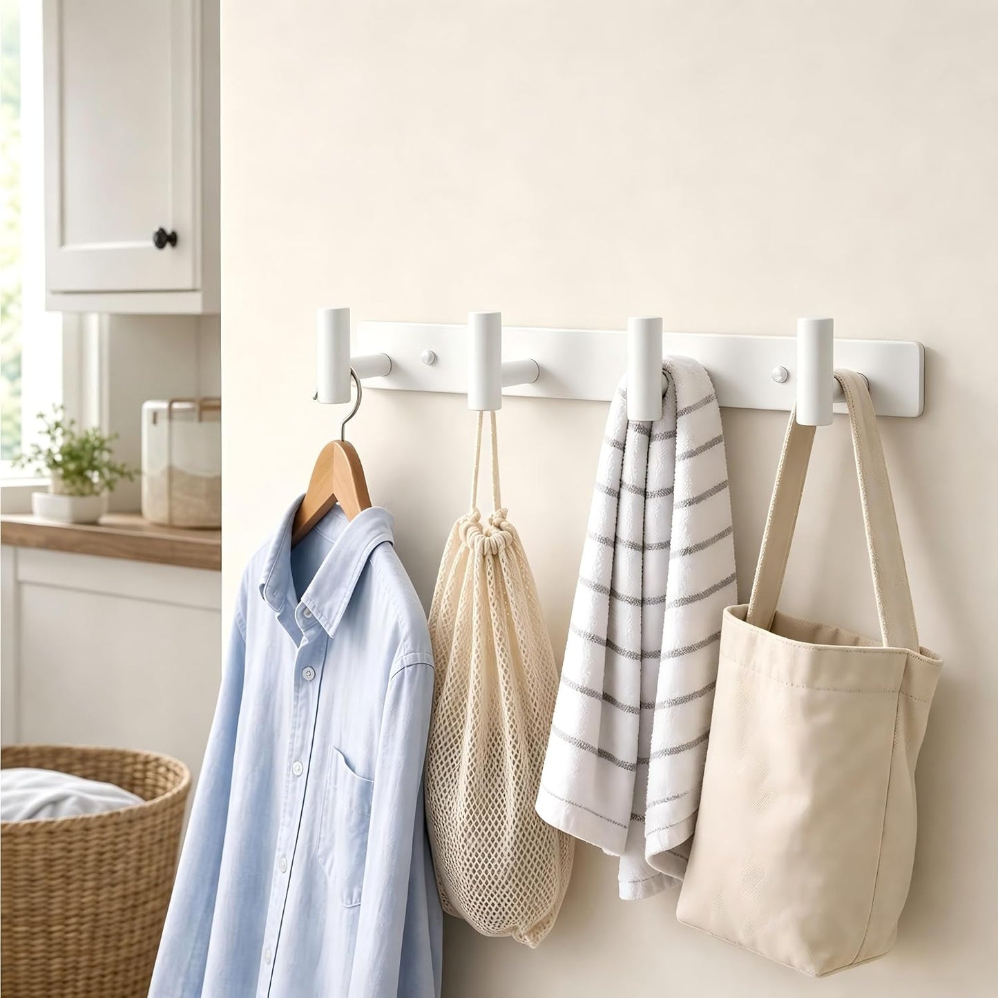 Wall Mounted Coat Rack-3 Hooks, Heavy Duty Stainless Steel Wall Hooks for Towel Coat Bag, Hat Rack Coat Hanger Coat Hooks Towel Racks for Bathroom Entryway Kitchen Office (Silver, 1 Pack)
