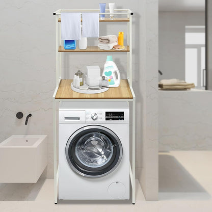 3 Tiers Over Washer and Dryer Shelves, Laundry Room Storage Badezimmer Platzsparende Organizer Rack for Bathrooms Laundry Rooms