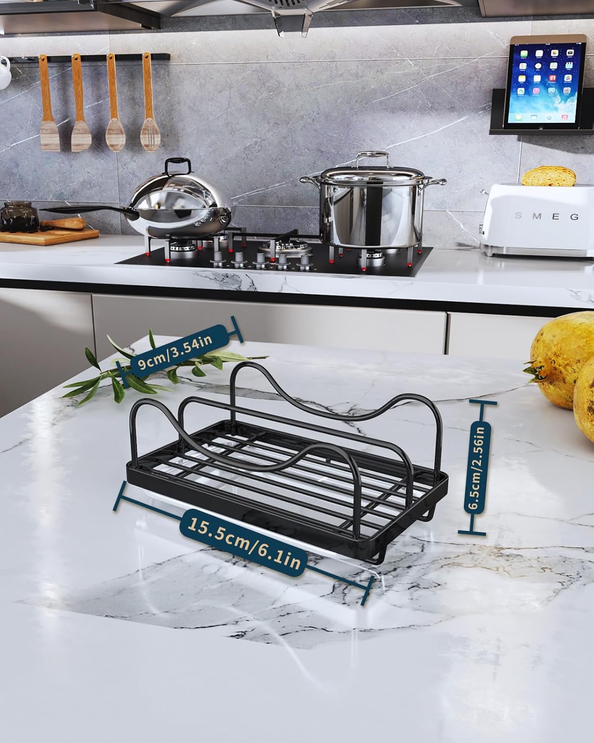 Consumest Sponge Holder for Kitchen Sink - Movable Sink Caddy for Countertop Organizer, 304 Stainless Steel Sponge Holder with Detachable Drip Tray for Kitchen Accessories-Silver