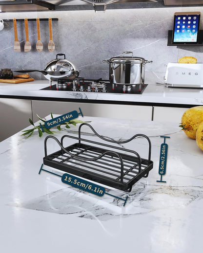 Consumest Sponge Holder for Kitchen Sink - Movable Sink Caddy for Countertop Organizer, 304 Stainless Steel Sponge Holder with Detachable Drip Tray for Kitchen Accessories-Silver