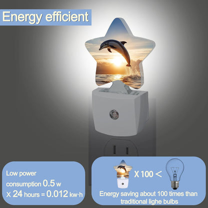 Lavender Butterfly Nightlight,Summer Flowers Star Night Lights Plug into Wall Decorations for Bedroom Bathroom,Dusk to Dawn Sensor Kitchen Hallway Stairs Energy Efficient Desk Lamp