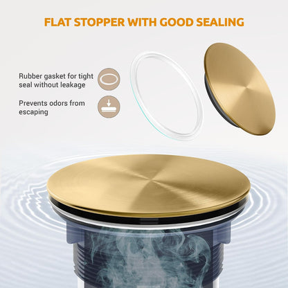 BOTEMY Kitchen Sink Drain Assembly with Removable Deep Basket Strainer, Anti-Clog Sink Drain Kit, Stainless Steel & ABS, Easy Clean Lift-Out Strainer, Fits Standard 3-1/2 Kitchen Sinks - Brushed