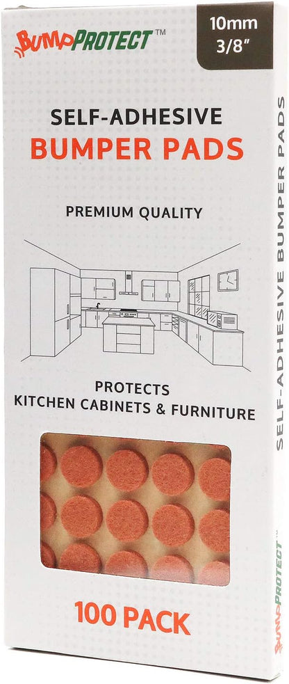 Furniture Felt Pads 3/8" (10mm) Diameter Round 3M Self Adhesive Protects Kitchen Cabinets, Drawers, Desks and Furniture Against Bumps and Scratches 100 Pack - Grey